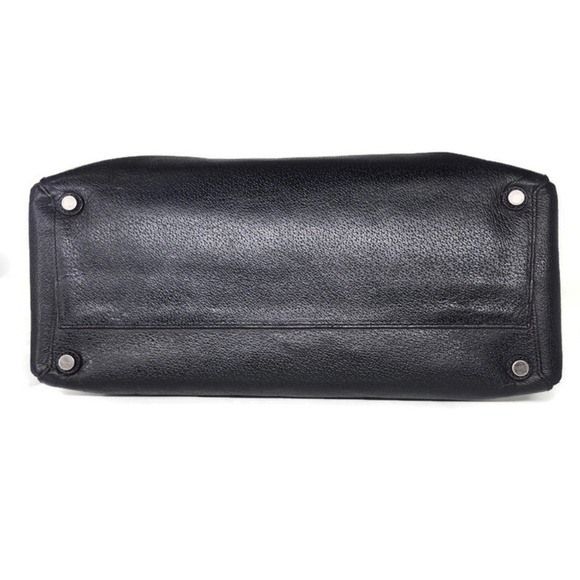 Coach Burough White & Navy Blue Color-Block Leather Rolled Handles Satchel Bag - Picture 5 of 14